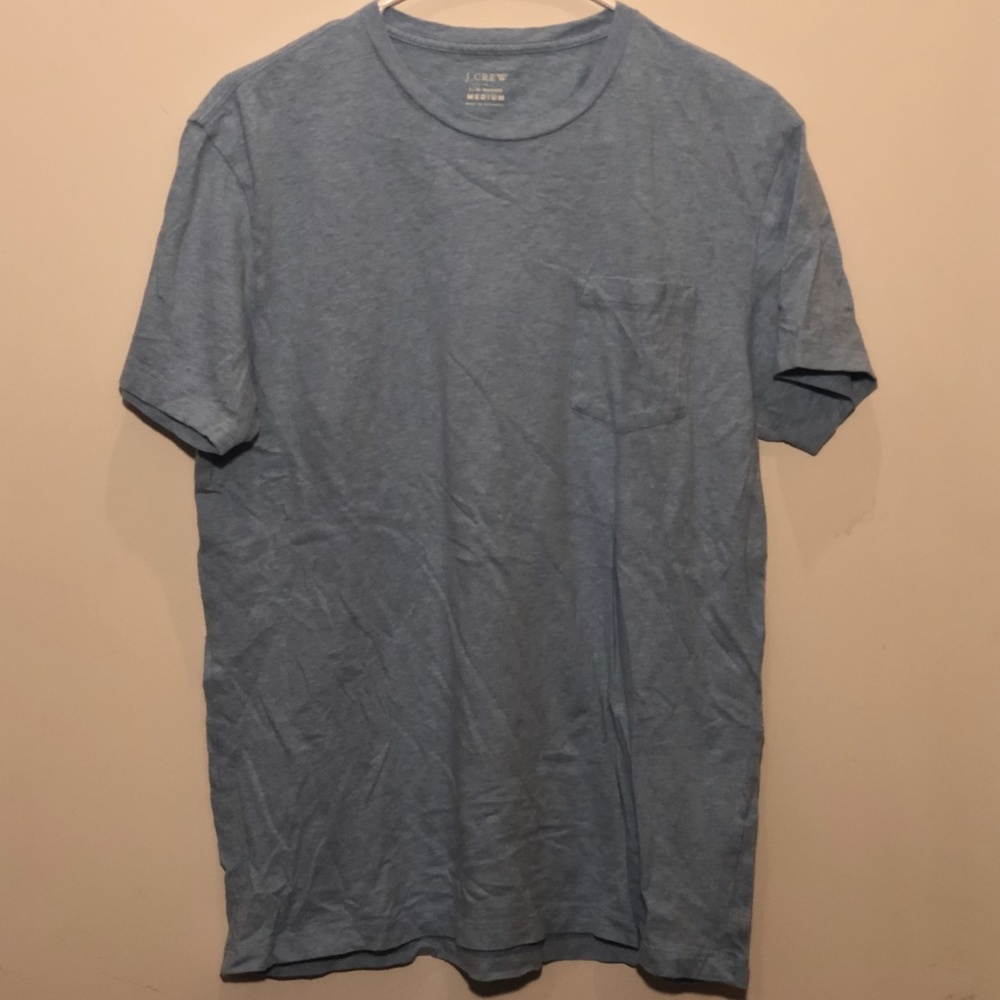 J. Crew Men's Medium Slim Washted Tee Sky-Blue